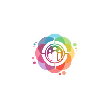 Renkli İnsanlar Logo Vektörü, İş Arama logosu şablon, tasarım konsepti, logo, şablon elemanı