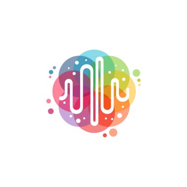 Renkli Nabız logosu konsept vektörü, Vibe logo sembolü, Renkli Ses logo şablonu dizayn eder