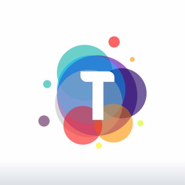 Soyut T İlk logosu konsept vektörü, renkli harf T logosu tasarımları tasarlıyor