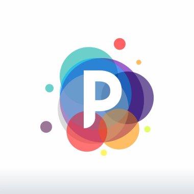 Soyut P logosu konsept vektörü, renkli harf P logosu tasarımları tasarlar