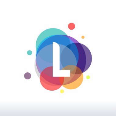 Soyut L Logosu konsept vektörü, Renkli Harf L logosu tasarımları