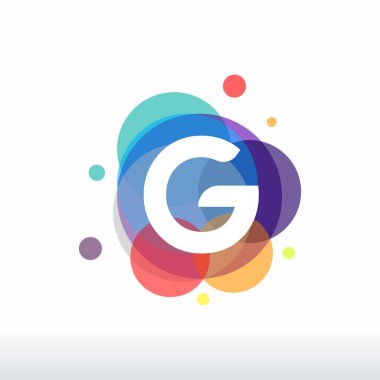 Soyut G İlk logo tasarımı konsept vektörü, Renkli Harf GA logosu tasarımları