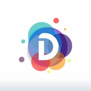 Soyut D Logosu konsept vektörü, Renkli D Harfi logosu tasarımları