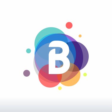 Soyut B Logosu Konsept vektörü, Renkli Harf B logosu tasarımları
