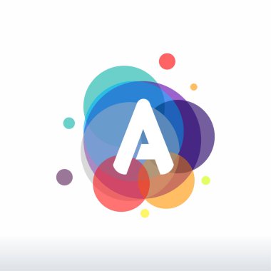 Soyut A logosu konsept vektörü, renkli A harfi logo tasarımları tasarlar