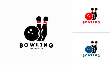 Bowling logosu konsept vektörü tasarladı