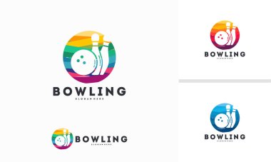Soyut Çember Bowling logosu konsept vektörü tasarladı