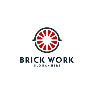 Modern Düz Tuğla logosu, Tuğla Basit modern logo şablonu