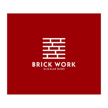 Modern Düz Tuğla logosu, Tuğla Basit modern logo şablonu