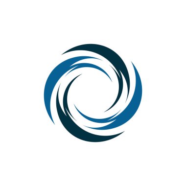 Mavi Tornado logosu sembolü soyut Kasırga Logosu Sembolü, Tayfun vektör çizimi