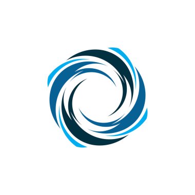 Mavi Tornado logosu sembolü soyut Kasırga Logosu Sembolü, Tayfun vektör çizimi