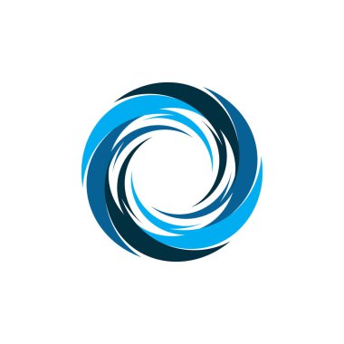 Mavi Tornado logosu sembolü soyut Kasırga Logosu Sembolü, Tayfun vektör çizimi