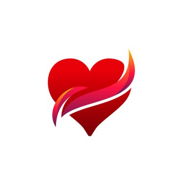 Modern Heart logosu logo vektörü, Logo tasarımı konsepti