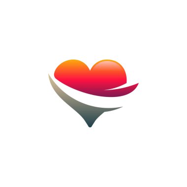Modern Heart logosu logo vektörü, Logo tasarımı konsepti