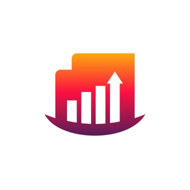 İstatistik Belgesi logosu vektör, Finans Kitabı logosu, İstatistikler Veri logosu konsept şablonu dizayn eder