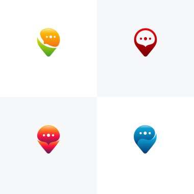 Danışma Noktası logosu kümesi konsept vektörü ve logo şablonu dizayn etti