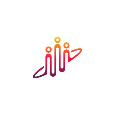 topluluk logosu tasarım vektör çizimi, İnsanlar logoyu yendi