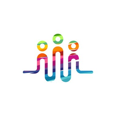 Renkli Nabız Logosu Minimalist vektörü, Renkli Nabız Simgesi