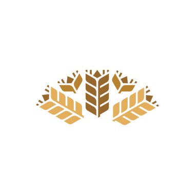 Lüks Tahıl Buğday Logosu Konsepti, Tarım Buğday Logosu Şablonu Vektör simgesi