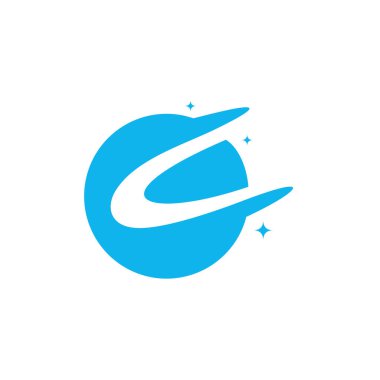 İlk harf C Swoosh Yörünge Logosu Vektör Tasarımı, C Çocuk logo şablonu, Logo simgesi simgesi simgesi