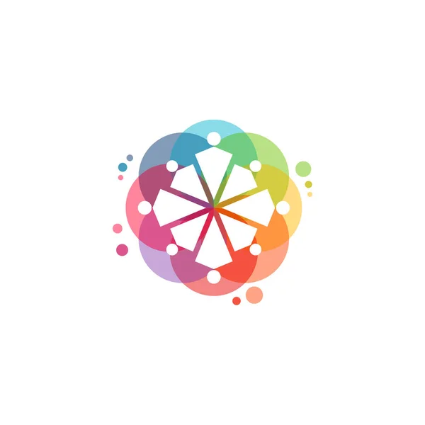 カラフルな人々のロゴベクトル コミュニティのロゴデザインテンプレート デザインコンセプト テンプレートのロゴタイプ要素 — ストックベクタ