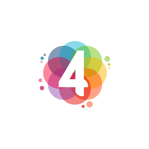 要約4ロゴデザインコンセプトベクトル カラフルな数字4ロゴデザイン — ストックベクタ