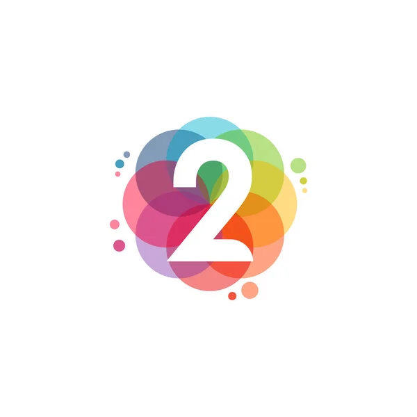 アブストラクト2ロゴデザインコンセプトベクトル カラフルナンバー2ロゴデザイン — ストックベクタ