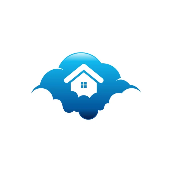 Cloud House Logo Ontwerpt Concept Vector — Stockvector