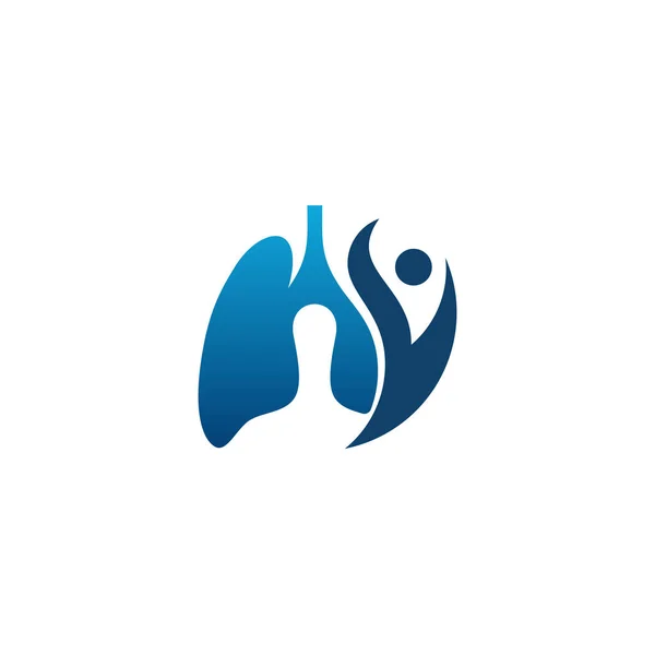 Plantilla Logotipo Lungs Health Cuidado Pulmonar Con Diseño Logotipo Swoosh — Vector de stock