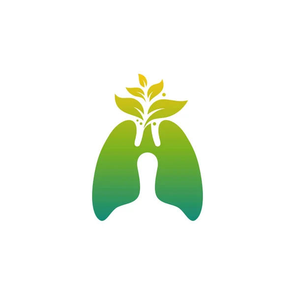 Groene Longverzorging Logo Ontwerpen Vector Eco Longen Logo Concept Vector — Stockvector
