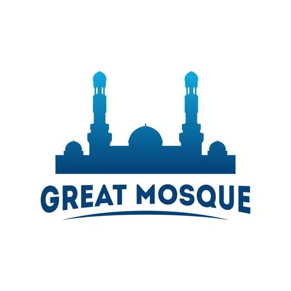 Moskee Silhouet Icoon Logo Template Moskee Icoon Vector Illustratie Ontwerp — Stockvector