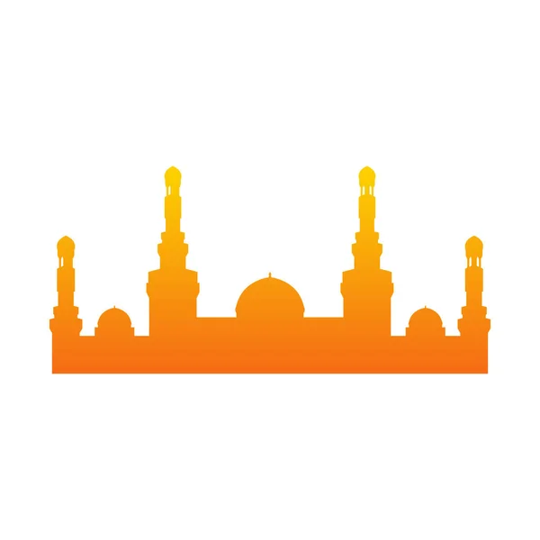 Modèle Logo Icône Silhouette Mosquée Vecteur Icône Mosquée Modèle Conception — Image vectorielle