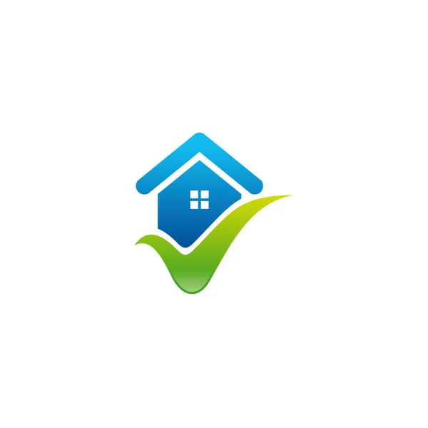 House Check Logo Ontwerpen Concept Vector Home Building Logo Template — Stockvector