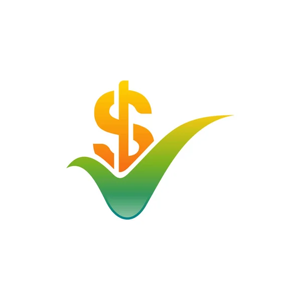 Finance Check Logo Ontwerpen Concept Vector Dollar Check Logo Symbool — Stockvector