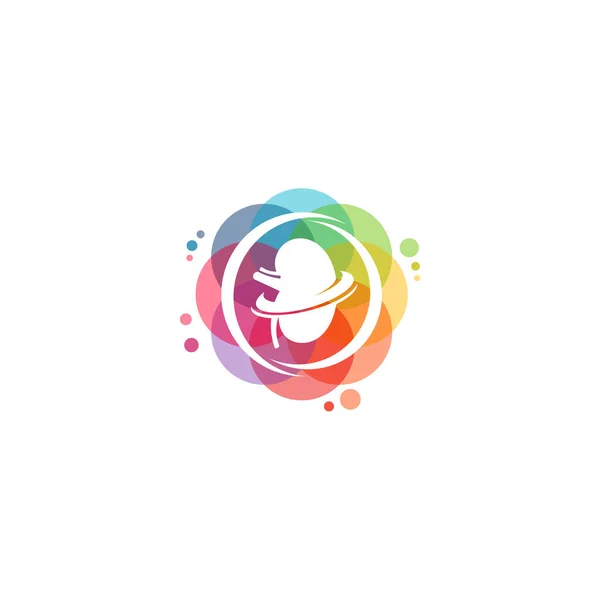 Renkli Nature Mide Logo Vektörü Mide Logosu Şablon Tasarımı Tasarım — Stok Vektör