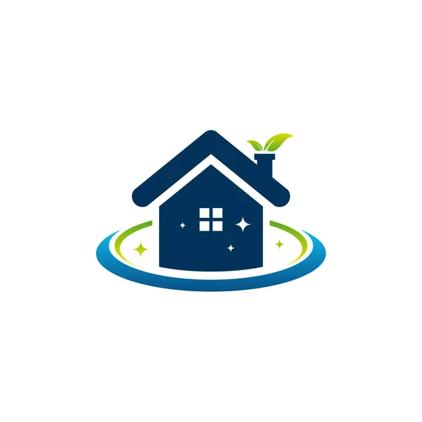 Clean House Logo Ontwerpen Concept Cleaning Service Logo Symbool — Stockvector