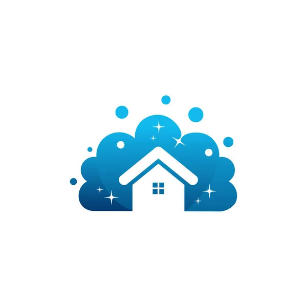 Projekt Logo Clean House Symbol Usługi Sprzątania — Wektor stockowy