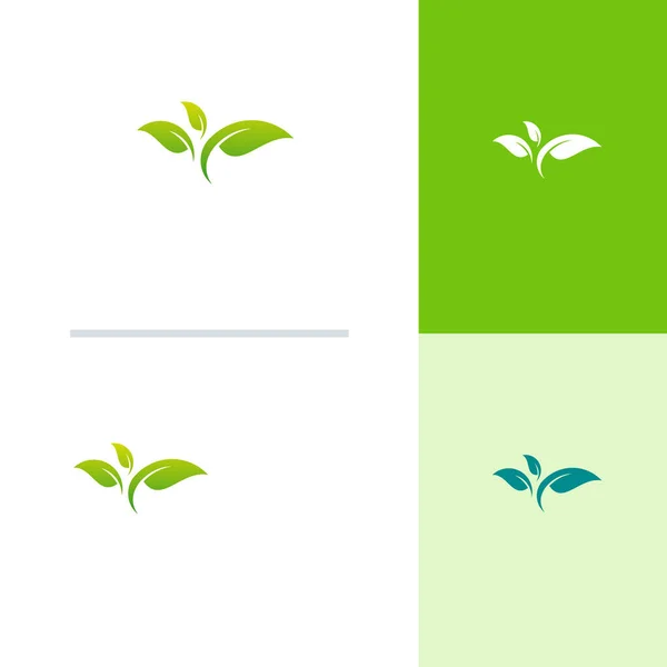 Leaf Creative Concept Logo Design Template Abstract Groen Blad Logo — Stockvector