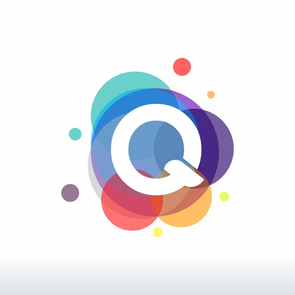 Soyut Q İlk logosu konsept vektörü, Renkli Harf Q logosu tasarımları
