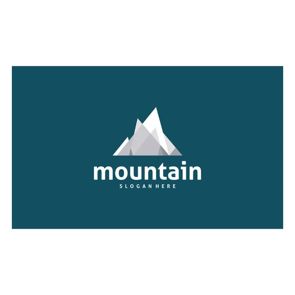 Flat Mountain Logo Designs Vector Mountain Expedition Triangle Style Logo — Stock Vector