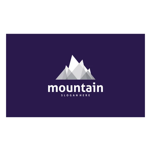 Flat Mountain Logo Designs Vector Mountain Expedition Triangle Style Logo — Stock Vector