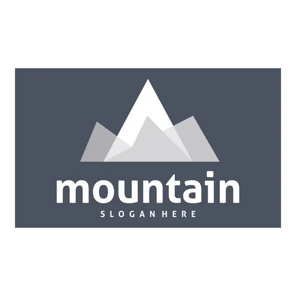Flat Mountain Logo Designs Vector Mountain Expedition Triangle Style Logo — Stock Vector