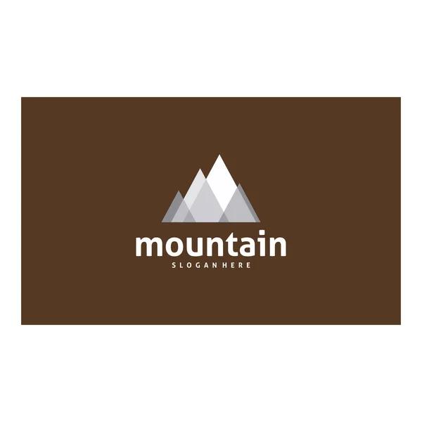 Flat Mountain Logo Designs Vector Mountain Expedition Triangle Style Logo — Stock Vector