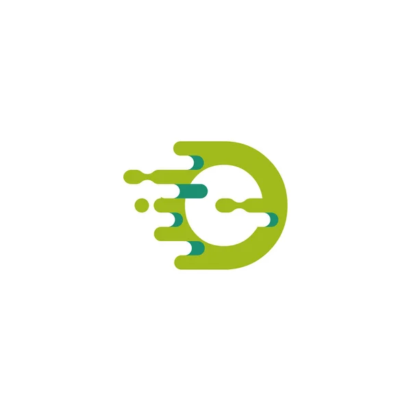 Déplacement Rapide Logo Initial Vecteur Entreprise Technologique Modèle Logo Numérique — Image vectorielle