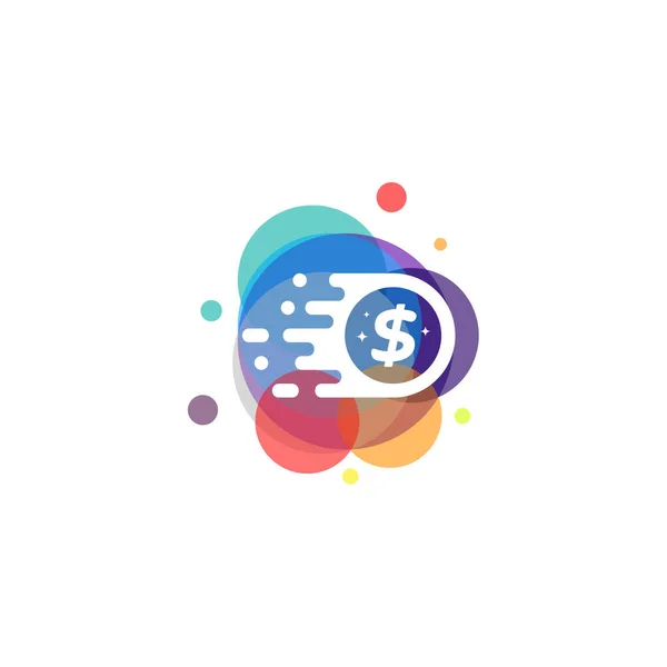 Πολύχρωμο Διάνυσμα Λογότυπο Finance Fast Coin Λογότυπο Σχεδιάζει Πρότυπο Έννοια — Διανυσματικό Αρχείο