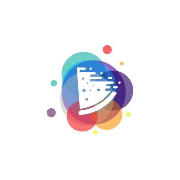Renkli Hızlı Pizza Logo Vektörü Pizza Logosu Şablon Tasarımı Tasarım — Stok Vektör