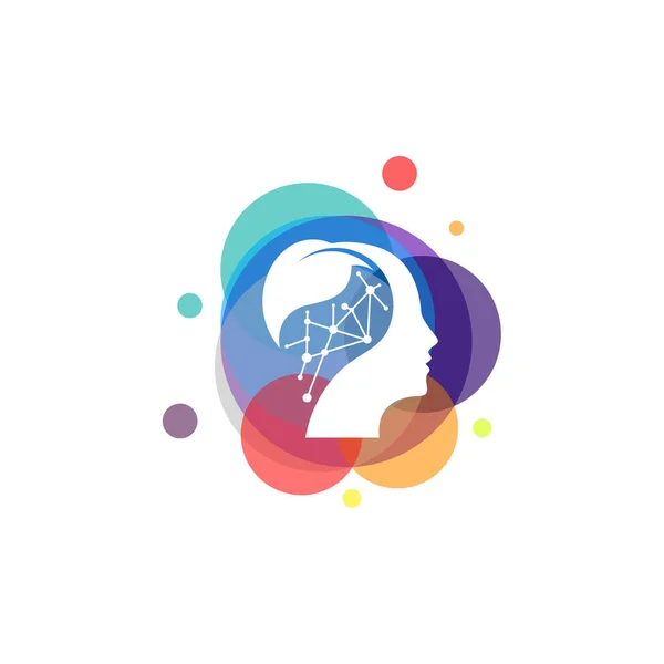 カラフルなヘッドピクセルのロゴベクトル 人々の心のロゴデザインテンプレート デザインコンセプト テンプレートのためのロゴタイプ要素 — ストックベクタ