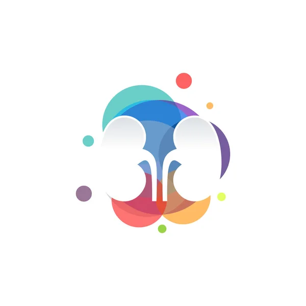 Renkli Böbrek Bakımı Logosu Konsept Taşıyıcı Tasarladı Sağlık Böbreği Logo — Stok Vektör