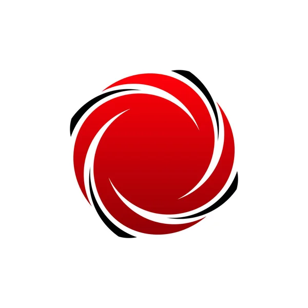 Circle Red Tornado Logo Symbool Geïsoleerd Abstract Orkaan Logo Symbool — Stockvector