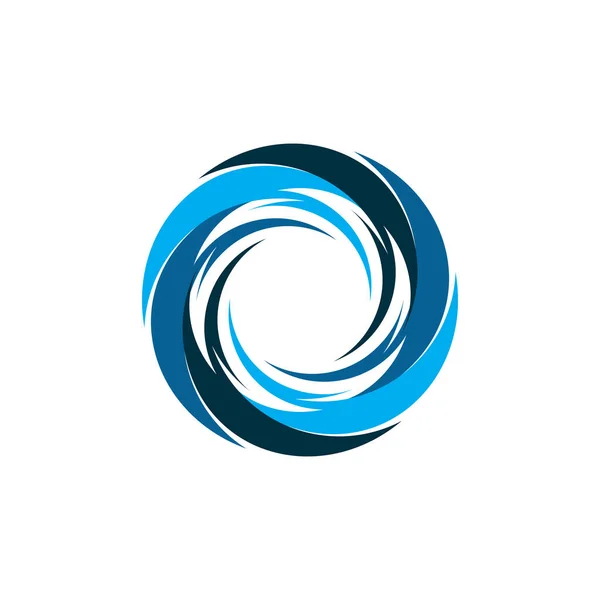 Circle Blue Tornado Logo Symbol Isoliert Abstraktes Hurrikan Logo Symbol — Stockvektor